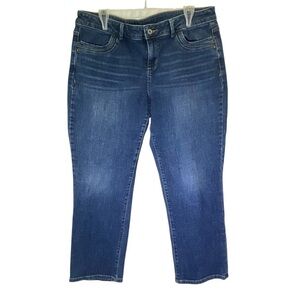 SIMPLY VERA VERA WANG Women plus size 16 straight cropped med wash Jeans midrise